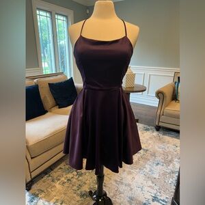 Elegant Purple Spaghetti Strap Dress